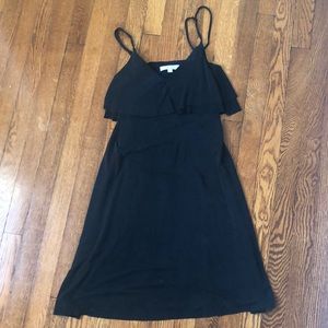 knee length black dress from Anthropologie